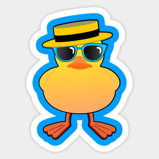 Boater Hat rubber Duck Sticker